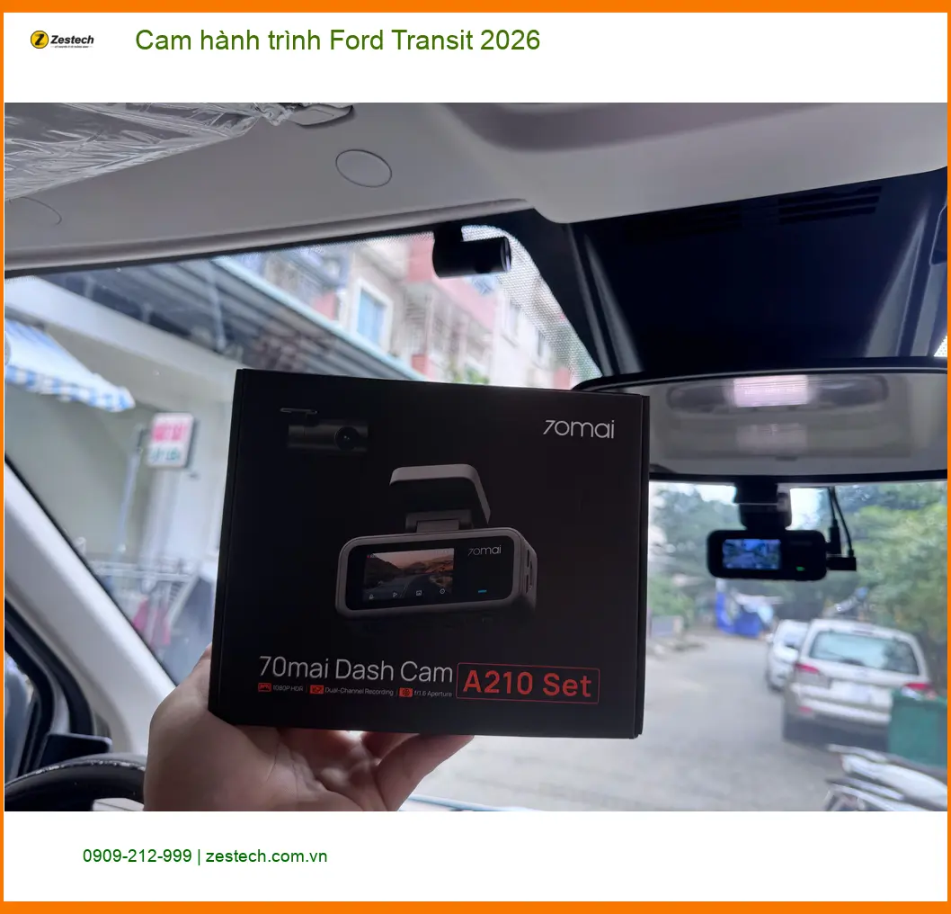 Anh Bách lắp cam hành trình Ford Transit 2026 tại Quận 9 để yên tâm lái xe ảnh thực tế 2