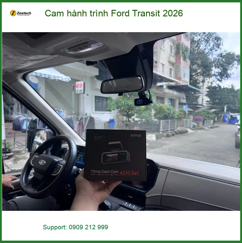 Anh Bách lắp cam hành trình Ford Transit 2026 tại Quận 9 để yên tâm lái xe ảnh thực tế 3