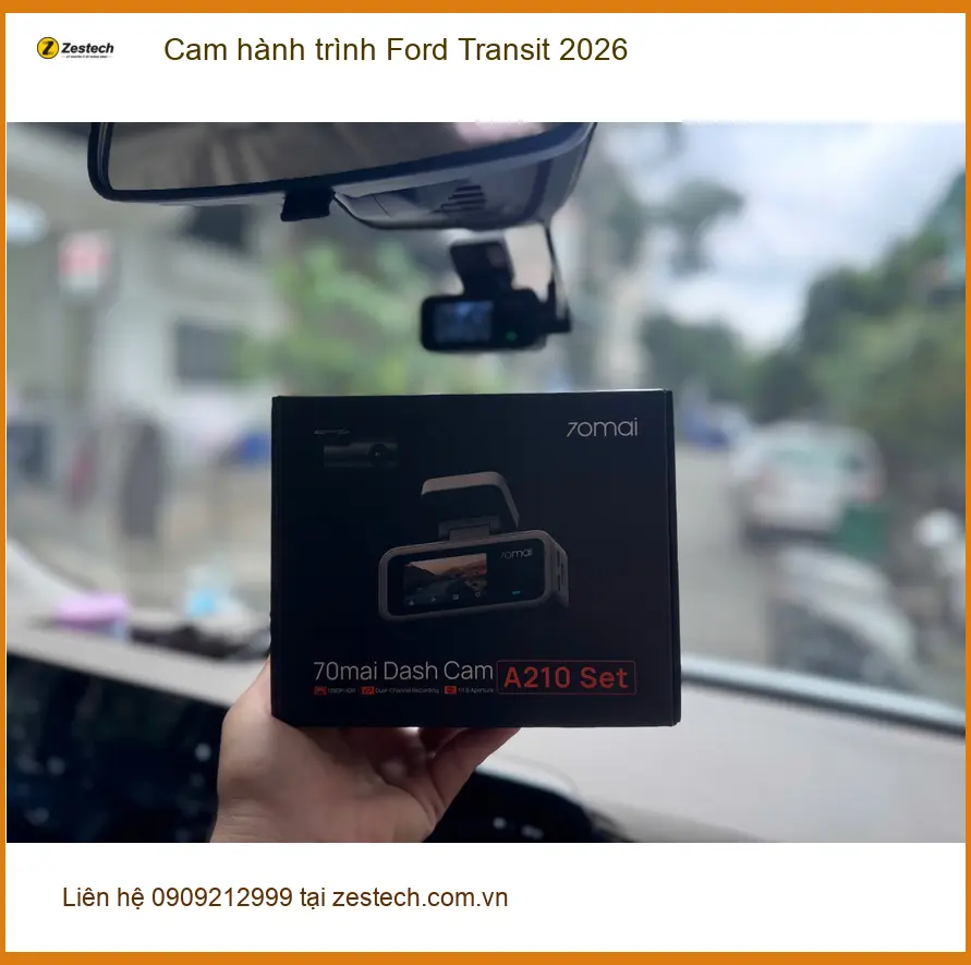 Anh Bách lắp cam hành trình Ford Transit 2026 tại Quận 9 để yên tâm lái xe ảnh thực tế 4