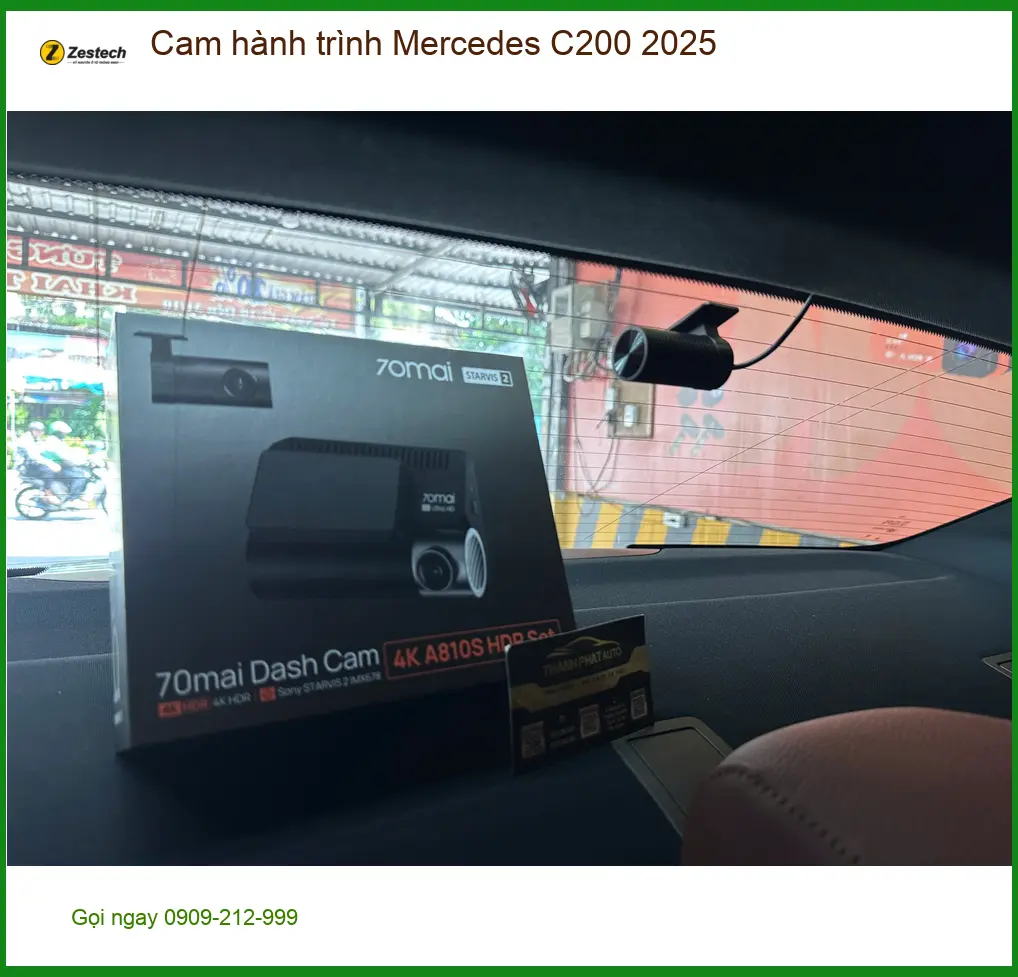 Anh Nhật lắp cam hành trình Mercedes C200 2025 tại Quận 12 vì lo ngại va quẹt khi di chuyển trong phố ảnh thực tế 2