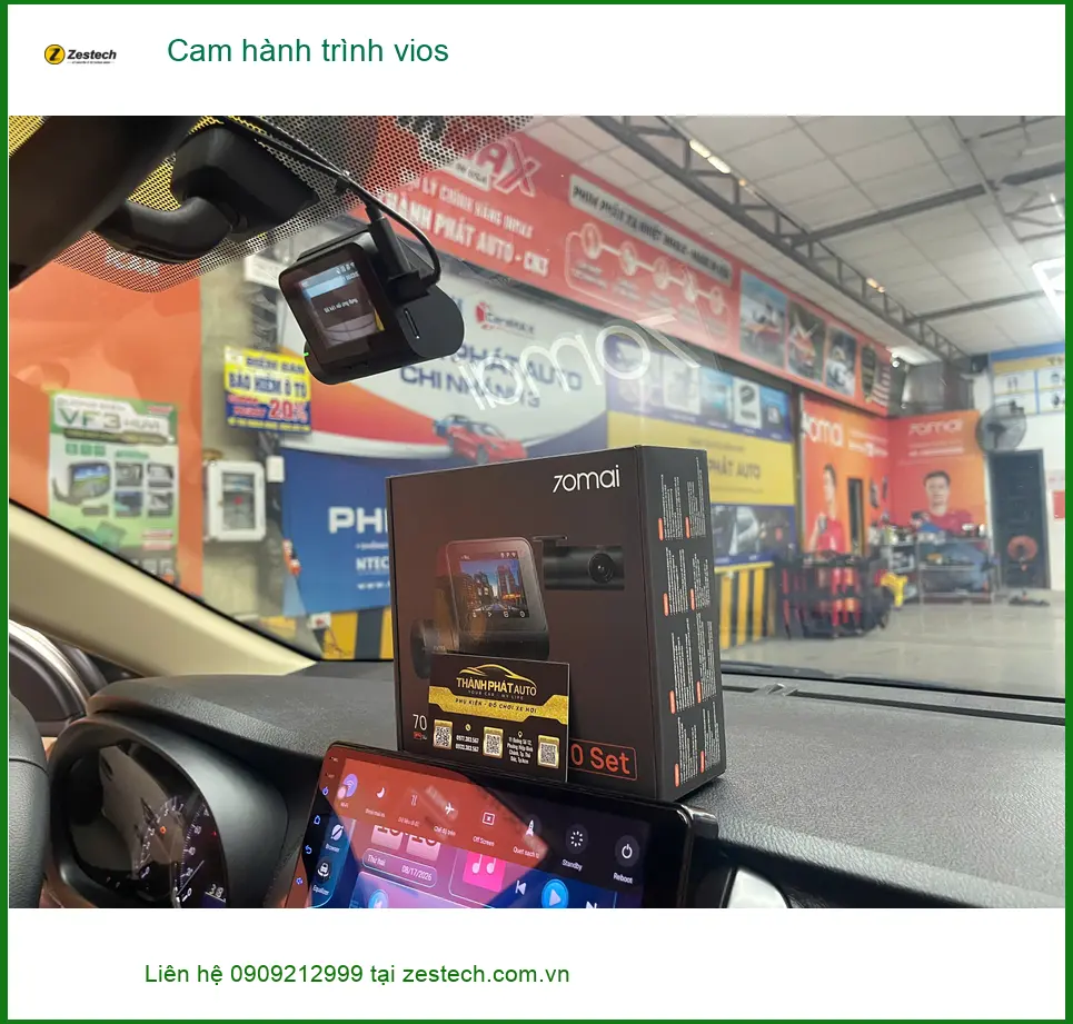 Chị Thanh lắp cam hành trình Toyota Vios tại Quận 12 chuẩn bị chuyến đi Vũng Tàu ảnh thực tế 2