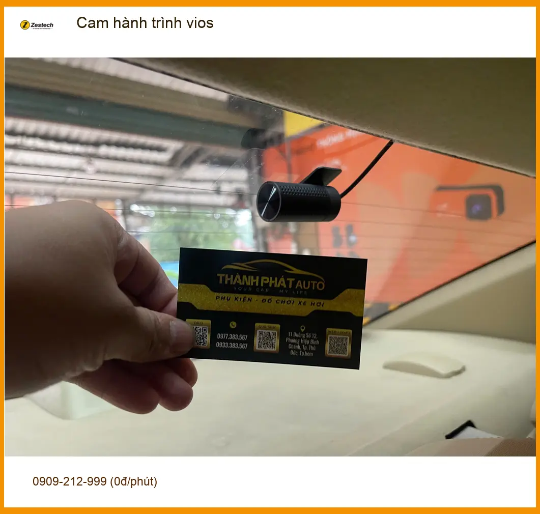 Chị Thanh lắp cam hành trình Toyota Vios tại Quận 12 chuẩn bị chuyến đi Vũng Tàu ảnh thực tế 3