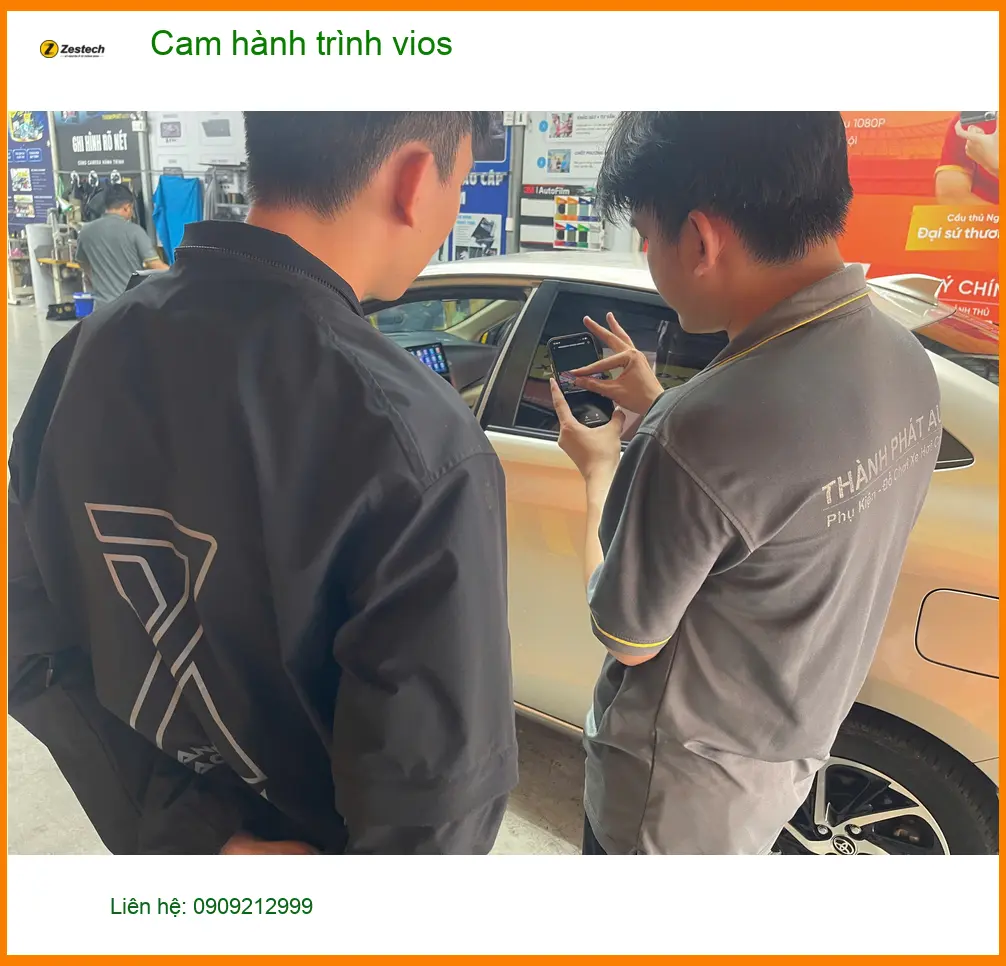 Chị Thanh lắp cam hành trình Toyota Vios tại Quận 12 chuẩn bị chuyến đi Vũng Tàu ảnh thực tế 4