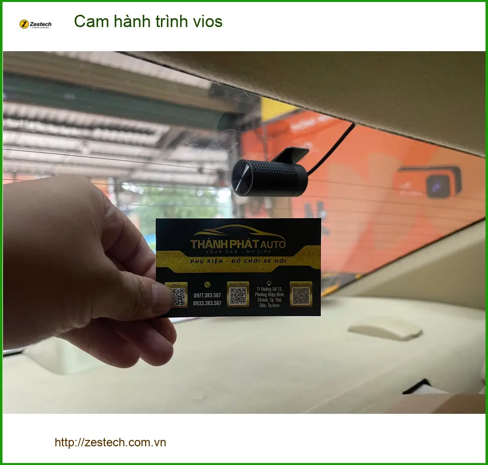 Chị Thanh lắp cam hành trình Toyota Vios tại Quận 12 chuẩn bị chuyến đi Vũng Tàu ảnh thực tế 5