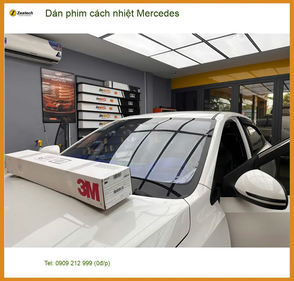 Anh Tùng dán phim cách nhiệt Mercedes C200 tại Quận 9 chuẩn bị đi du lịch xa