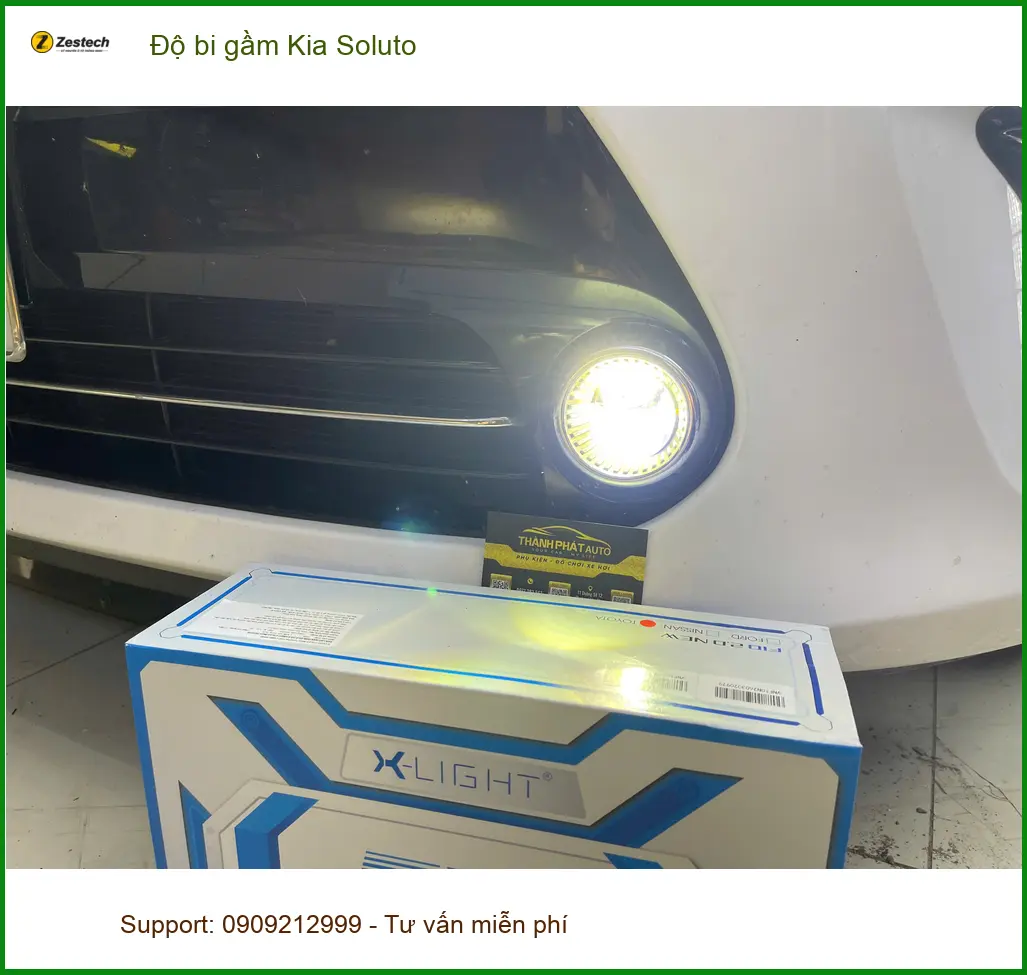 Bác Trí độ bi gầm Kia Soluto Quận 9 để cải thiện tầm nhìn ban đêm ảnh thực tế 3