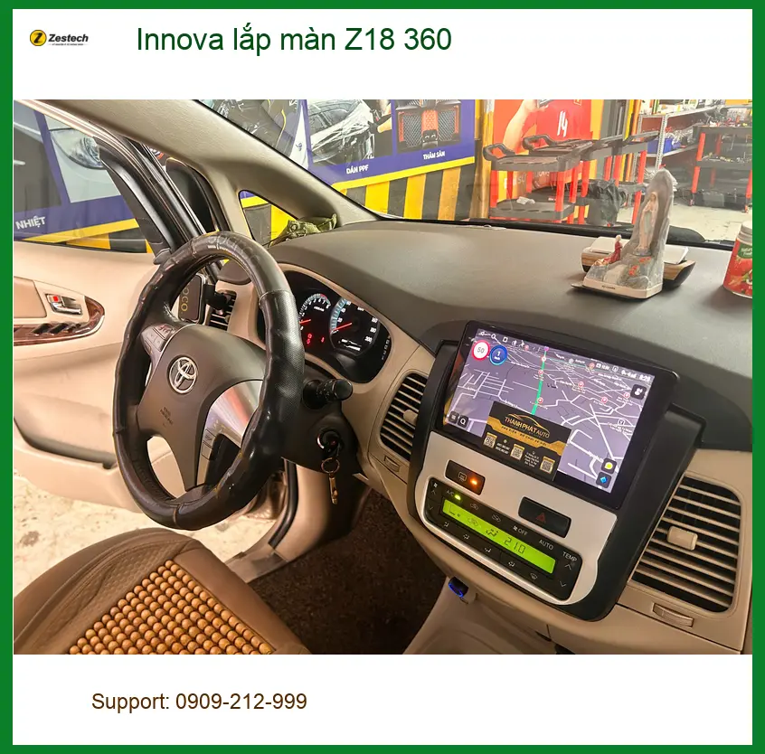 Chú Minh lắp màn Z18 360 cho Innova tại Quận 12 để quan sát toàn cảnh khi đậu xe ảnh thực tế 3