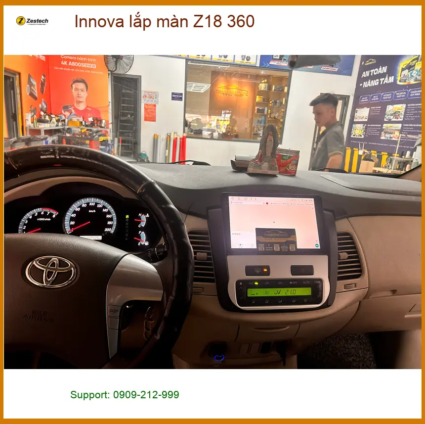 Chú Minh lắp màn Z18 360 cho Innova tại Quận 12 để quan sát toàn cảnh khi đậu xe ảnh thực tế 4