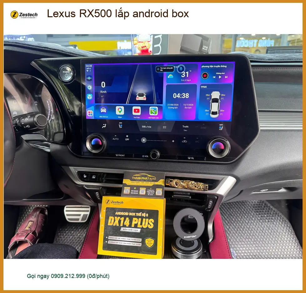 Cô Trâm lắp Android Box cho Lexus RX500 tại Quận 9 để giải trí khi chờ đón con