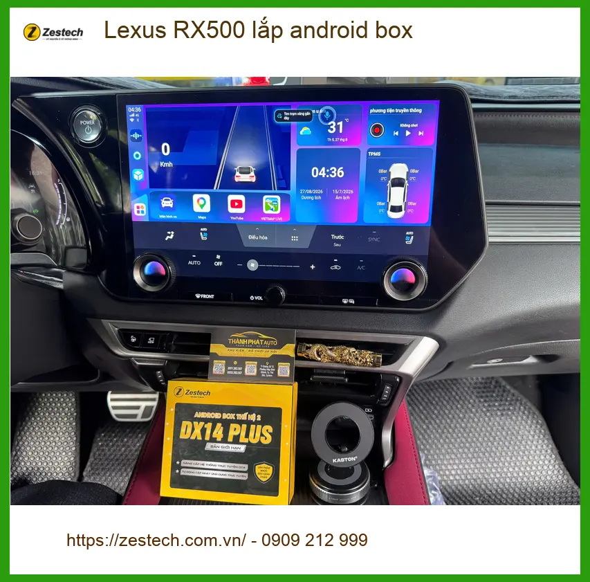 Cô Trâm lắp Android Box cho Lexus RX500 tại Quận 9 để giải trí khi chờ đón con ảnh thực tế 2
