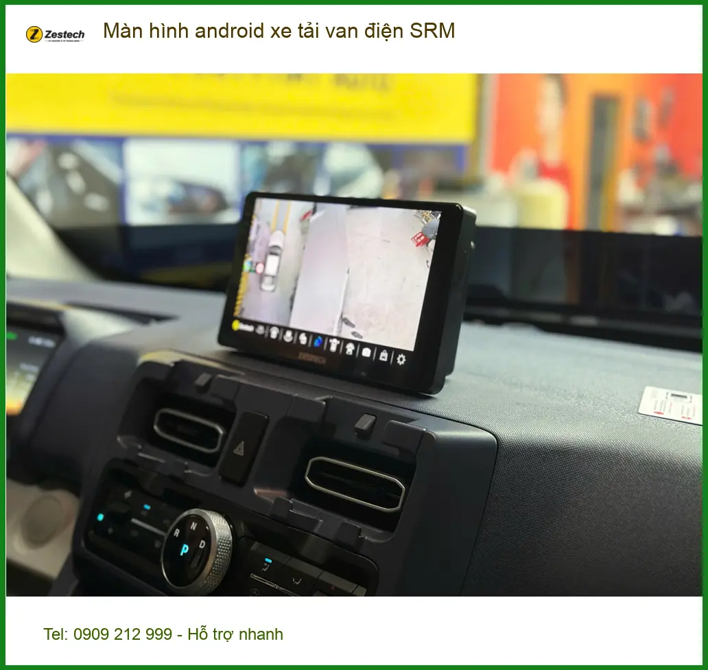 Anh Kiên lắp Màn hình Android cho xe tải van điện SRM tại Quận 12