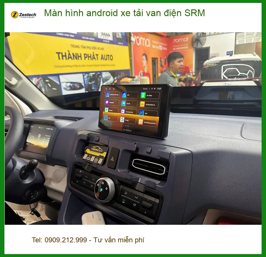 Anh Kiên lắp Màn hình Android cho xe tải van điện SRM tại Quận 12 ảnh thực tế 3