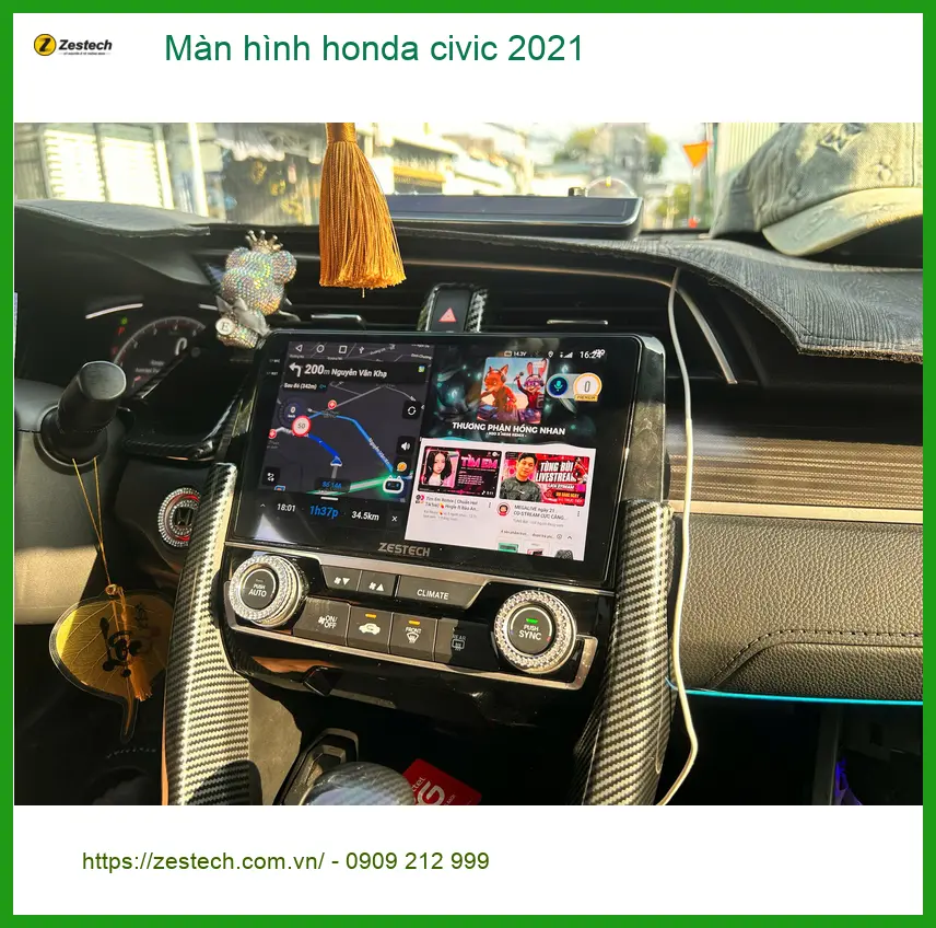 Anh Minh nâng cấp màn hình Honda Civic 2021 tại Quận 12 vì màn zin thiếu tính năng ảnh thực tế 2