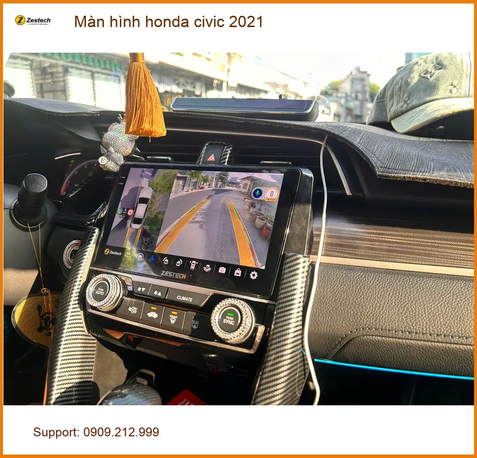 Anh Minh nâng cấp màn hình Honda Civic 2021 tại Quận 12 vì màn zin thiếu tính năng ảnh thực tế 4