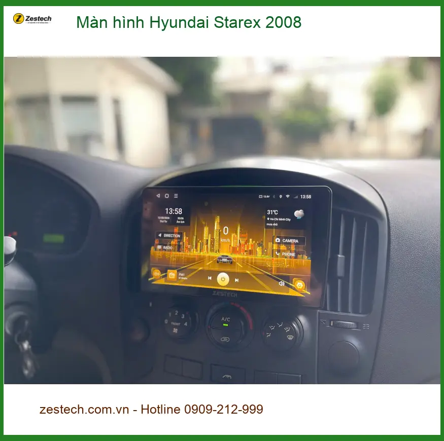 Chú Tấn lắp màn hình Hyundai Starex 2008 ở Quận 12 vì màn hình cũ đã lỗi thời. ảnh thực tế 5