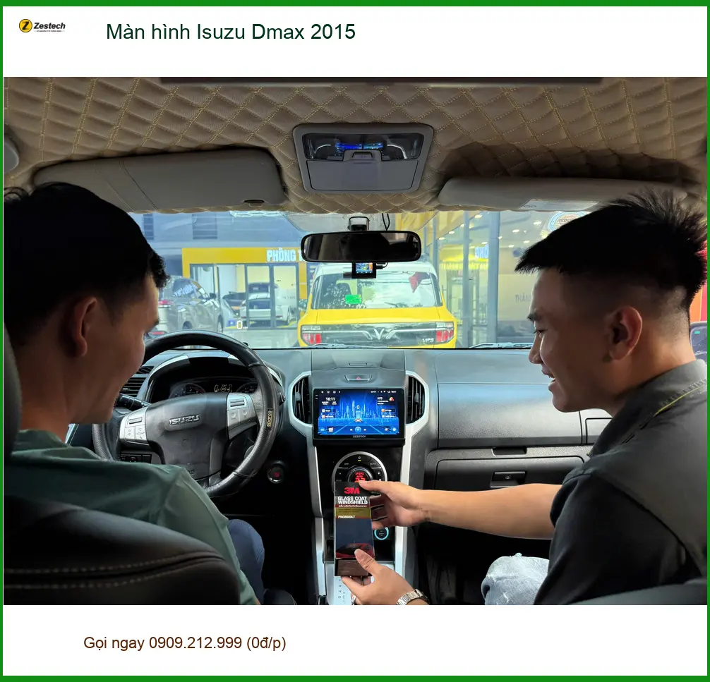 Anh Khang lắp màn hình Isuzu Dmax 2015 ở Thủ Đức vì màn zin cũ kỹ ảnh thực tế 3