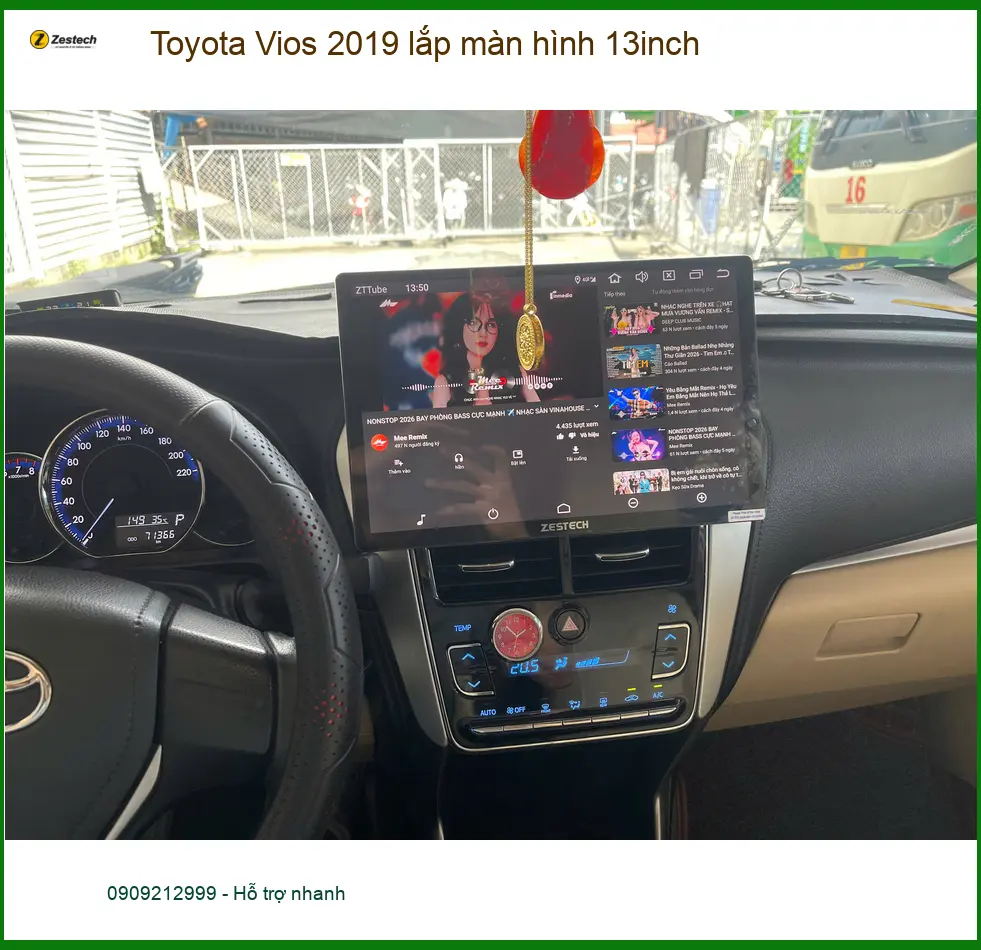 Bác Lâm lắp màn hình 13inch cho Toyota Vios 2019 tại Quận 9 để nâng tầm trải nghiệm giải trí ảnh thực tế 3