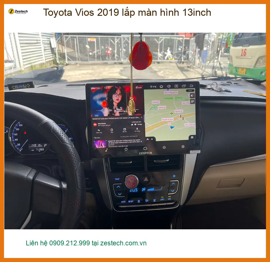Bác Lâm lắp màn hình 13inch cho Toyota Vios 2019 tại Quận 9 để nâng tầm trải nghiệm giải trí ảnh thực tế 4