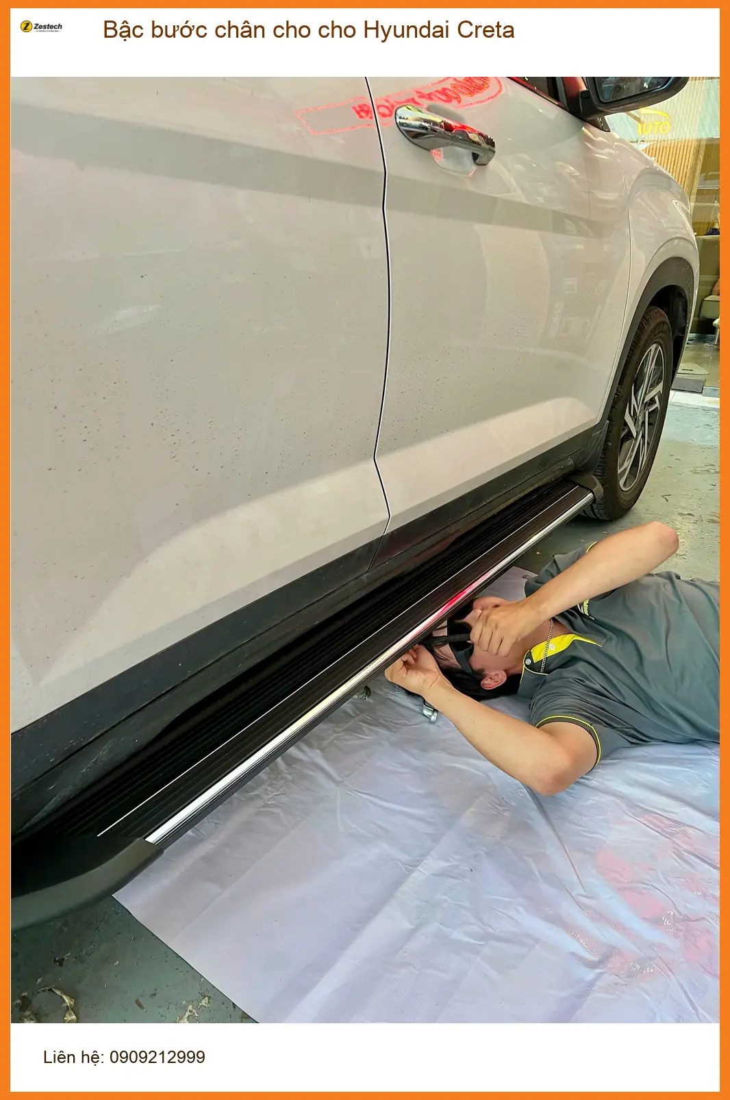 Cô Hà lắp bậc bước chân cho Hyundai Creta tại Quận Thủ Đức để cả nhà dễ dàng lên xuống xe ảnh thực tế 5