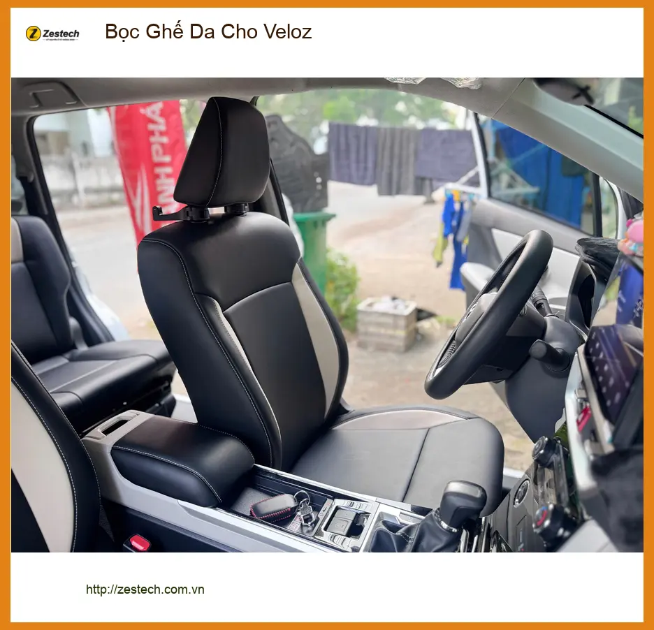Chị Ngọc Anh bọc ghế da cho Veloz tại Quận 9 để xe luôn sạch đẹp ảnh thực tế 4