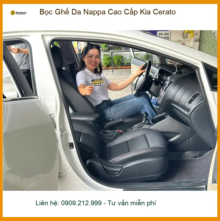 Anh Khang bọc ghế da Nappa cao cấp cho Kia Cerato tại Quận 12 để nội thất sang trọng hơn ảnh thực tế 2