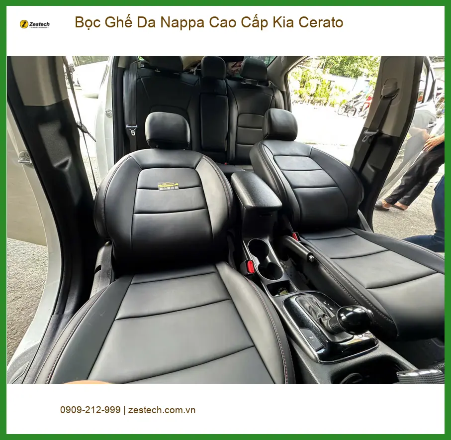 Anh Khang bọc ghế da Nappa cao cấp cho Kia Cerato tại Quận 12 để nội thất sang trọng hơn ảnh thực tế 4