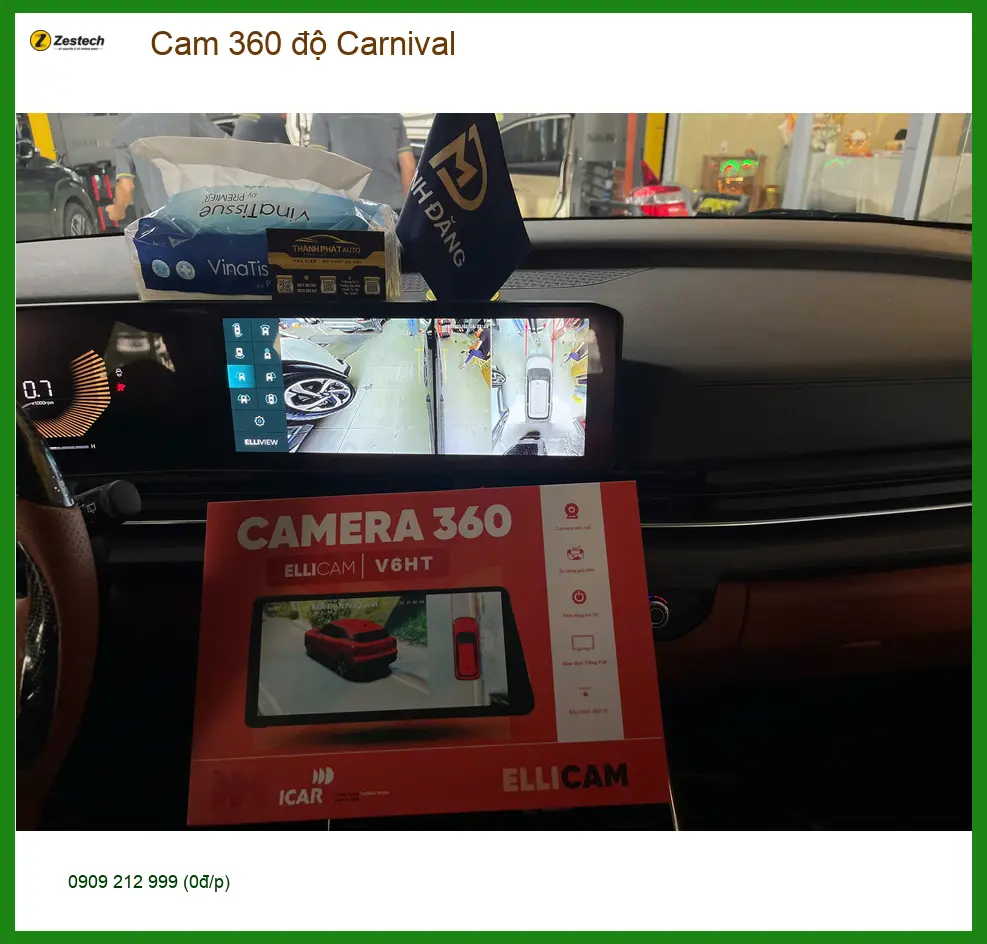 Chị Lan Anh lắp Cam 360 độ Kia Carnival tại Quận 9 quan sát toàn diện ảnh thực tế 4