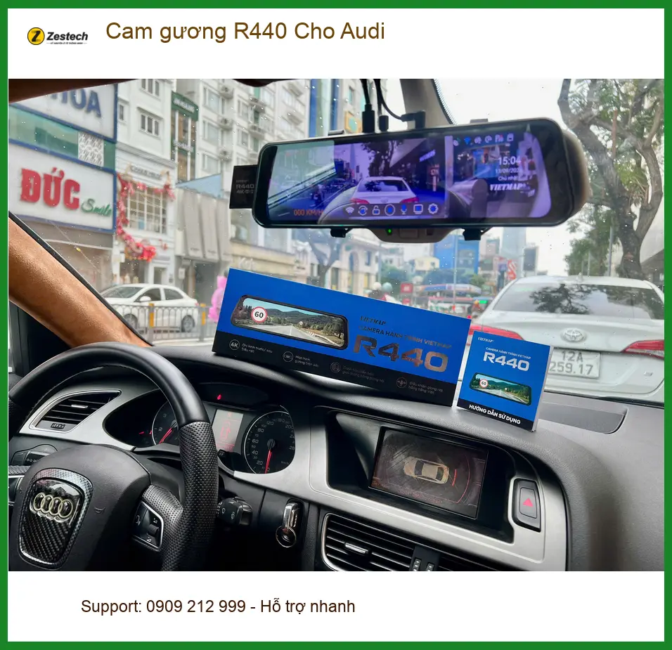 Anh Phong lắp Cam gương R440 cho Audi A6 tại Quận Thủ Đức để ghi lại hành trình rõ nét