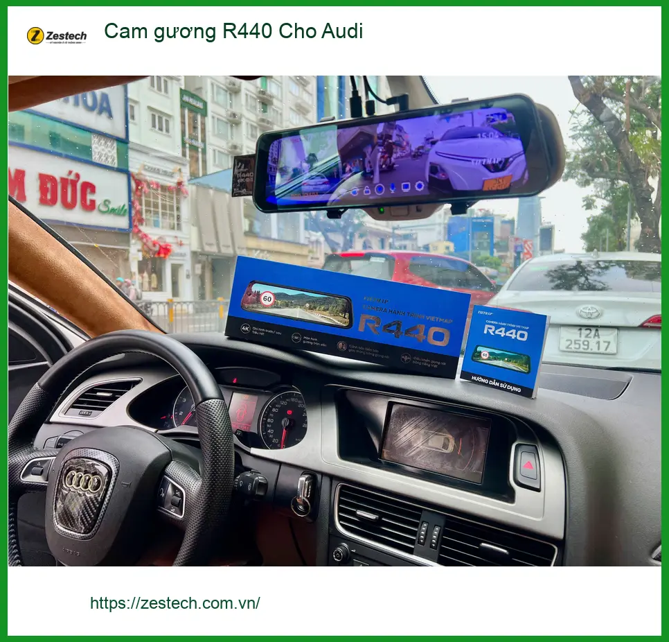 Anh Phong lắp Cam gương R440 cho Audi A6 tại Quận Thủ Đức để ghi lại hành trình rõ nét ảnh thực tế 2