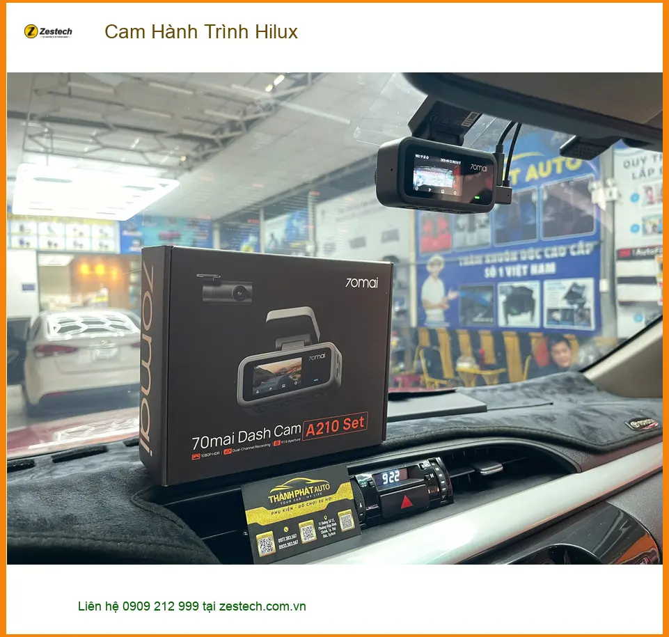 Anh Khôi lắp Cam Hành Trình Hilux Quận 12 để yên tâm hơn khi lái xe ban đêm ảnh thực tế 4