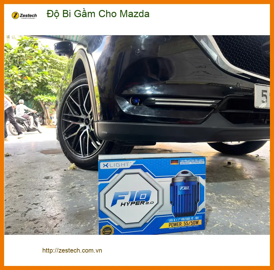 Anh Tấn độ bi gầm cho Mazda CX-5 tại Quận Thủ Đức để cải thiện tầm nhìn ban đêm ảnh thực tế 3