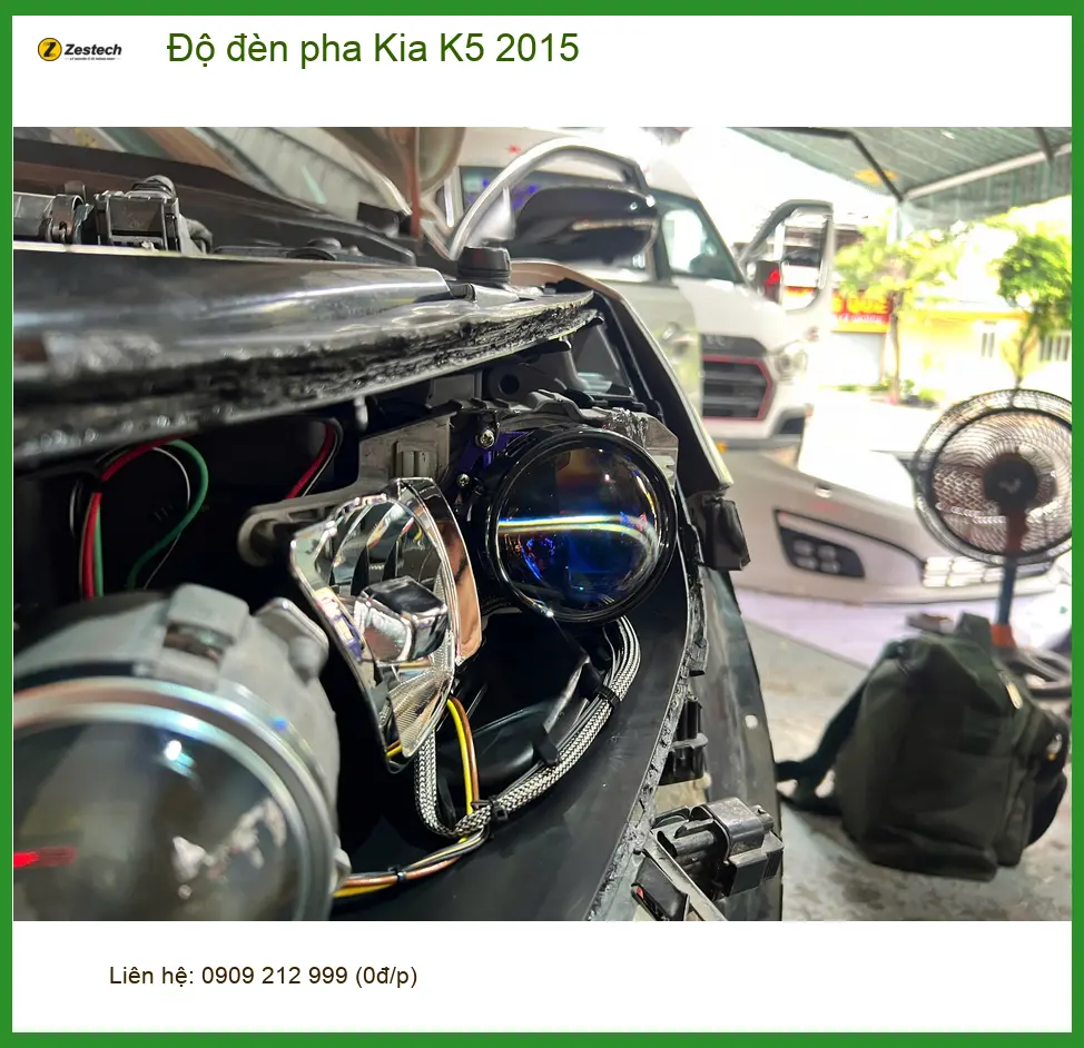Anh Tùng độ đèn pha Kia K5 2015 Quận Thủ Đức vì đèn zin mờ, khó quan sát khi đi đêm ảnh thực tế 5