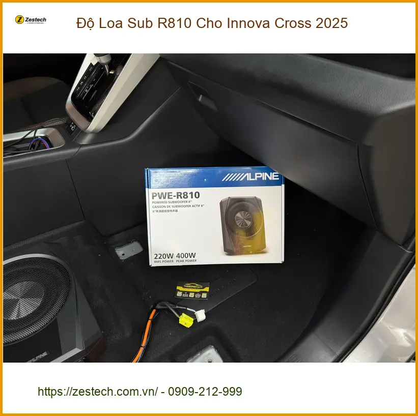 Anh Vĩnh độ Loa Sub R810 cho Innova Cross 2025 tại Quận 12 để âm thanh thêm uy lực ảnh thực tế 2