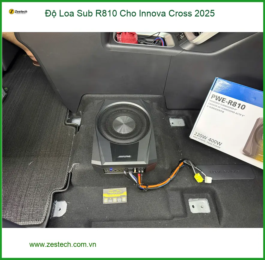 Anh Vĩnh độ Loa Sub R810 cho Innova Cross 2025 tại Quận 12 để âm thanh thêm uy lực ảnh thực tế 3