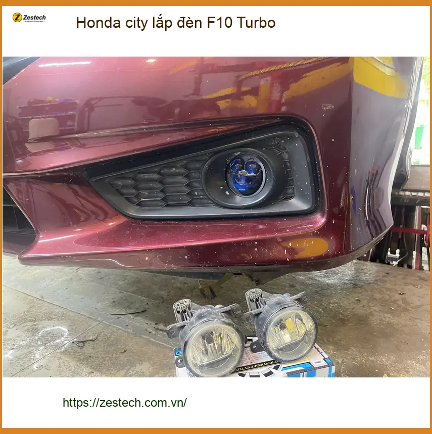 Anh Long nâng cấp đèn F10 Turbo cho Honda City ở Quận 9 vì đèn zin yếu. ảnh thực tế 2