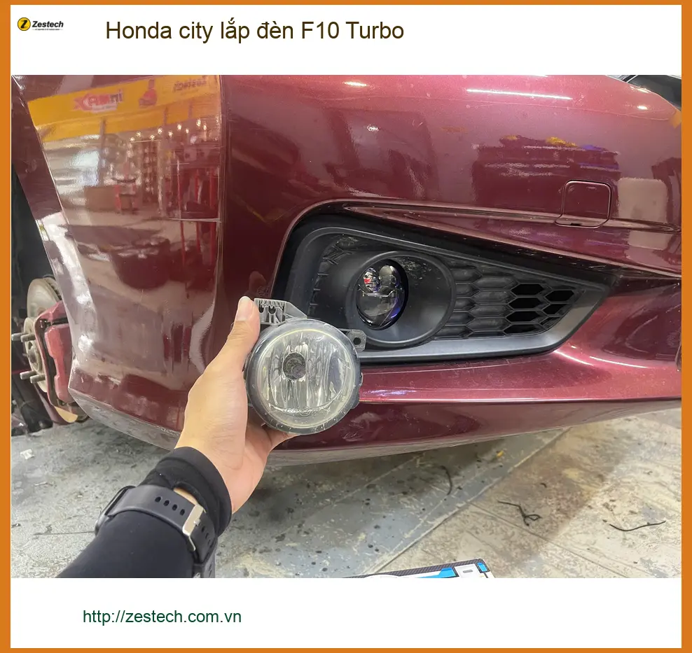 Anh Long nâng cấp đèn F10 Turbo cho Honda City ở Quận 9 vì đèn zin yếu. ảnh thực tế 3