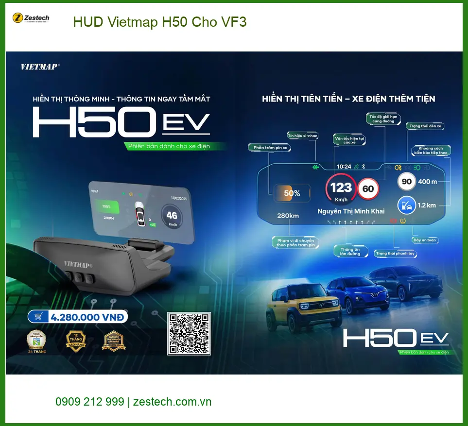 Chị Thảo lắp HUD Vietmap H50 cho VinFast VF3 tại Quận 9 để lái xe an toàn hơn
