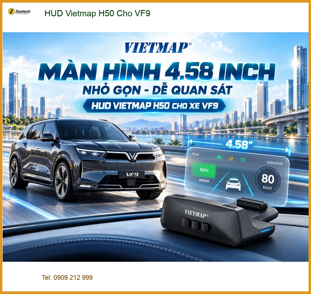 Chú Lâm lắp HUD Vietmap H50 cho VinFast VF9 tại Quận Thủ Đức để an toàn hơn