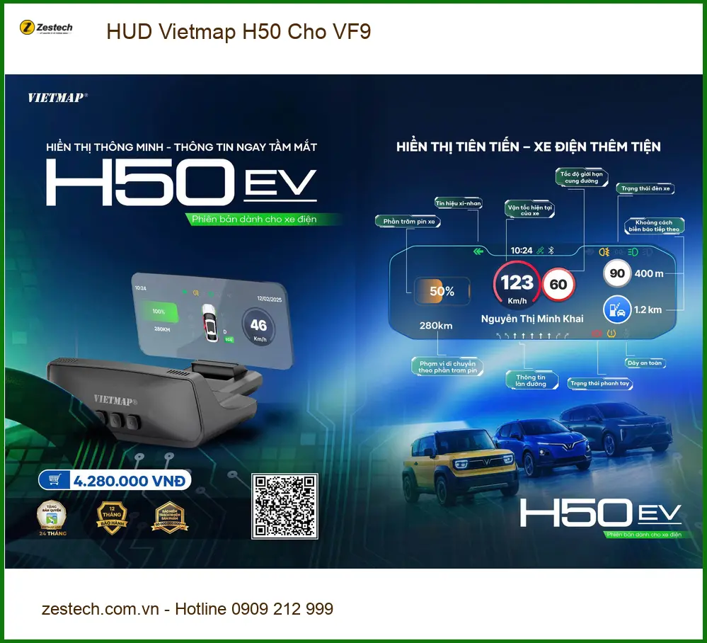 Chú Lâm lắp HUD Vietmap H50 cho VinFast VF9 tại Quận Thủ Đức để an toàn hơn ảnh thực tế 2