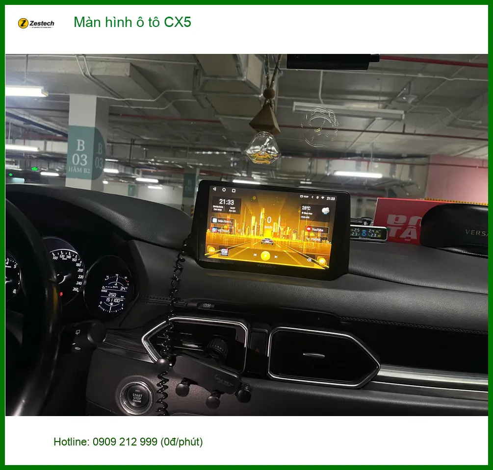 Chị Thảo lắp màn hình ô tô Mazda CX5 Quận 9 giá tốt, bảo hành rõ ràng ảnh thực tế 3