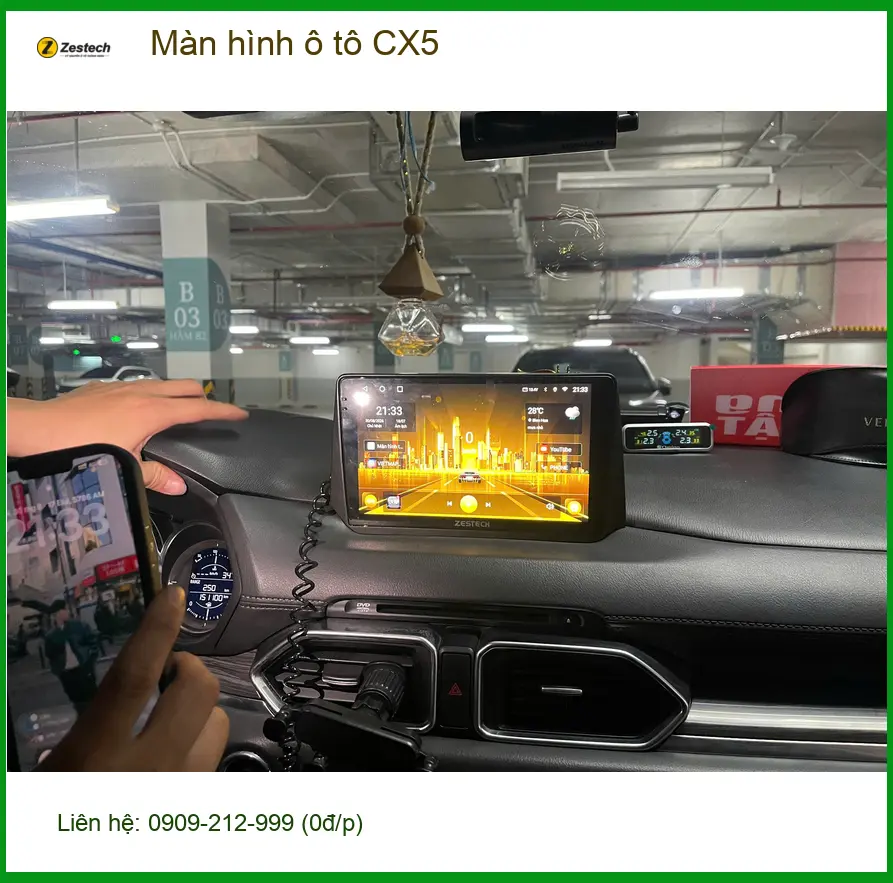 Chị Thảo lắp màn hình ô tô Mazda CX5 Quận 9 giá tốt, bảo hành rõ ràng ảnh thực tế 5