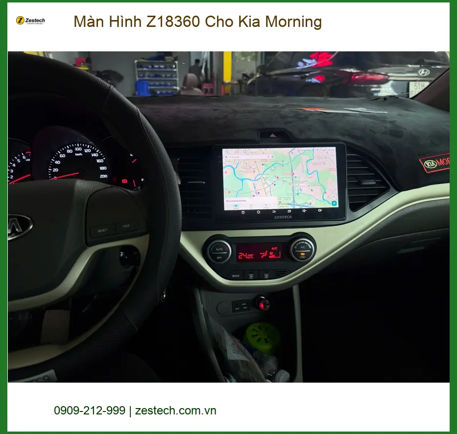 Anh Tùng lắp Màn Hình Z18360 cho Kia Morning Quận 9 vì màn hình zin không đủ tính năng ảnh thực tế 2