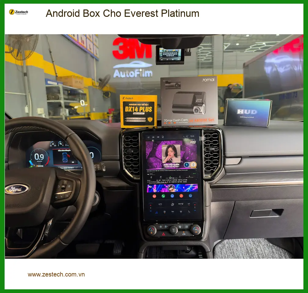 Chú Hùng lắp Android Box cho Everest Platinum Quận 9 xem YouTube, dẫn đường