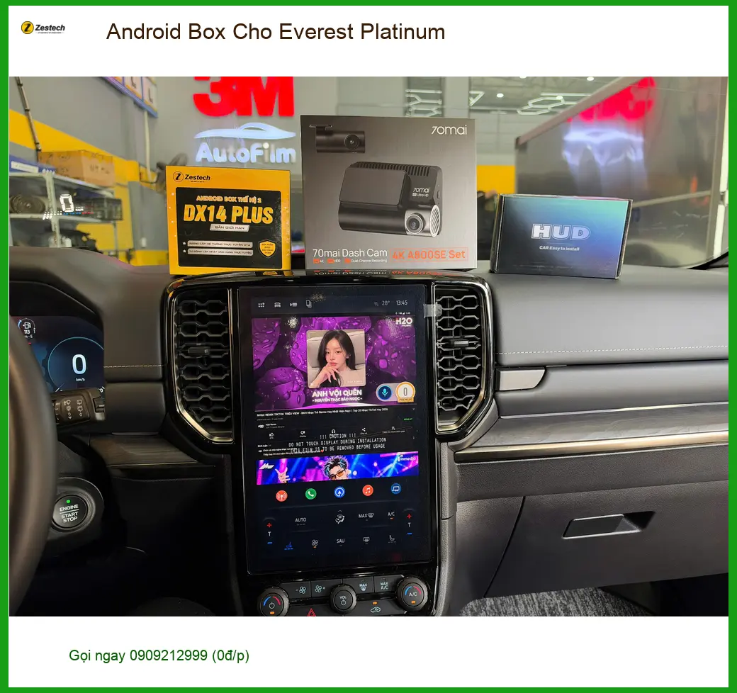 Chú Hùng lắp Android Box cho Everest Platinum Quận 9 xem YouTube, dẫn đường ảnh thực tế 5