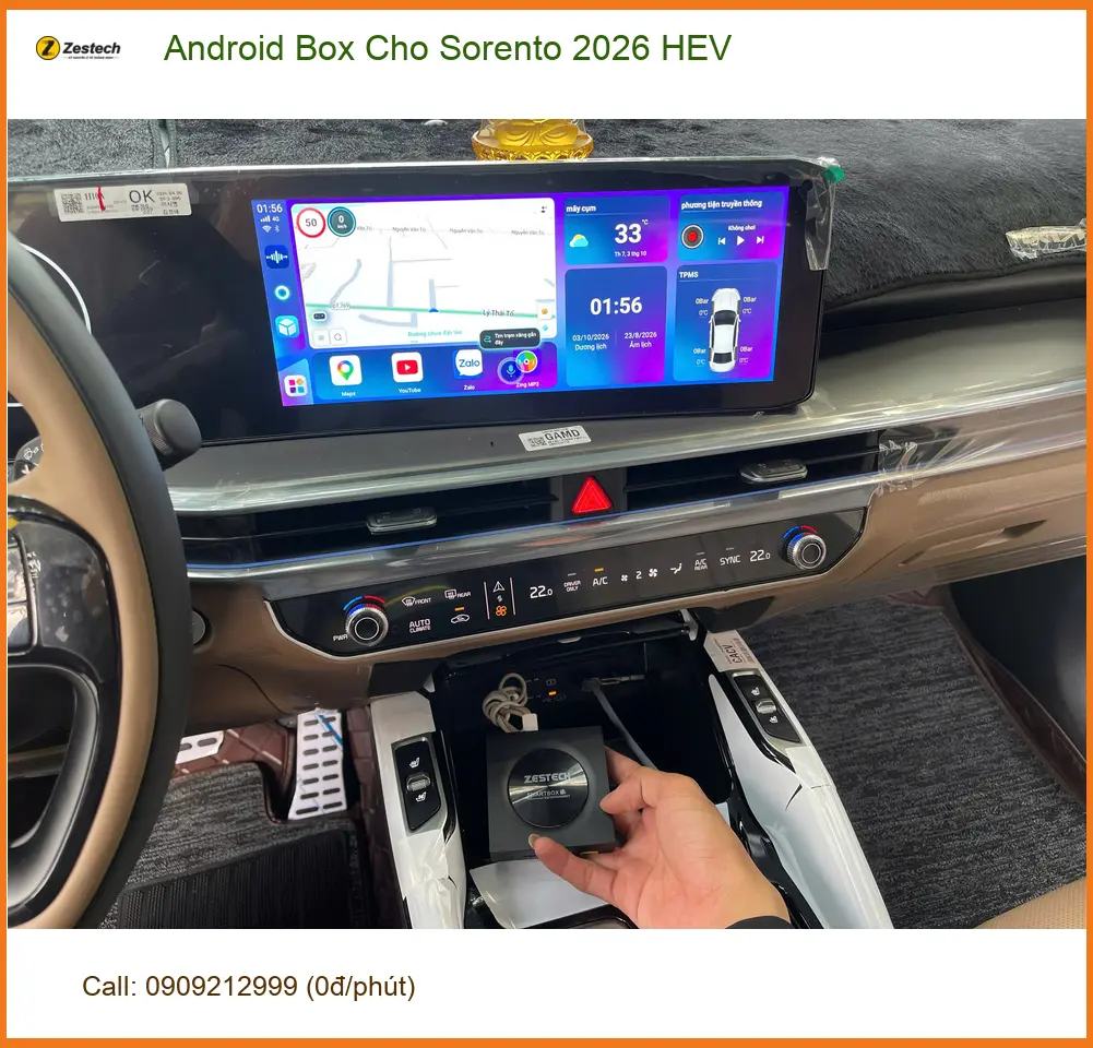 Anh Khải lắp Android Box cho Sorento 2026 HEV Quận 9 để giải trí thông minh ảnh thực tế 2