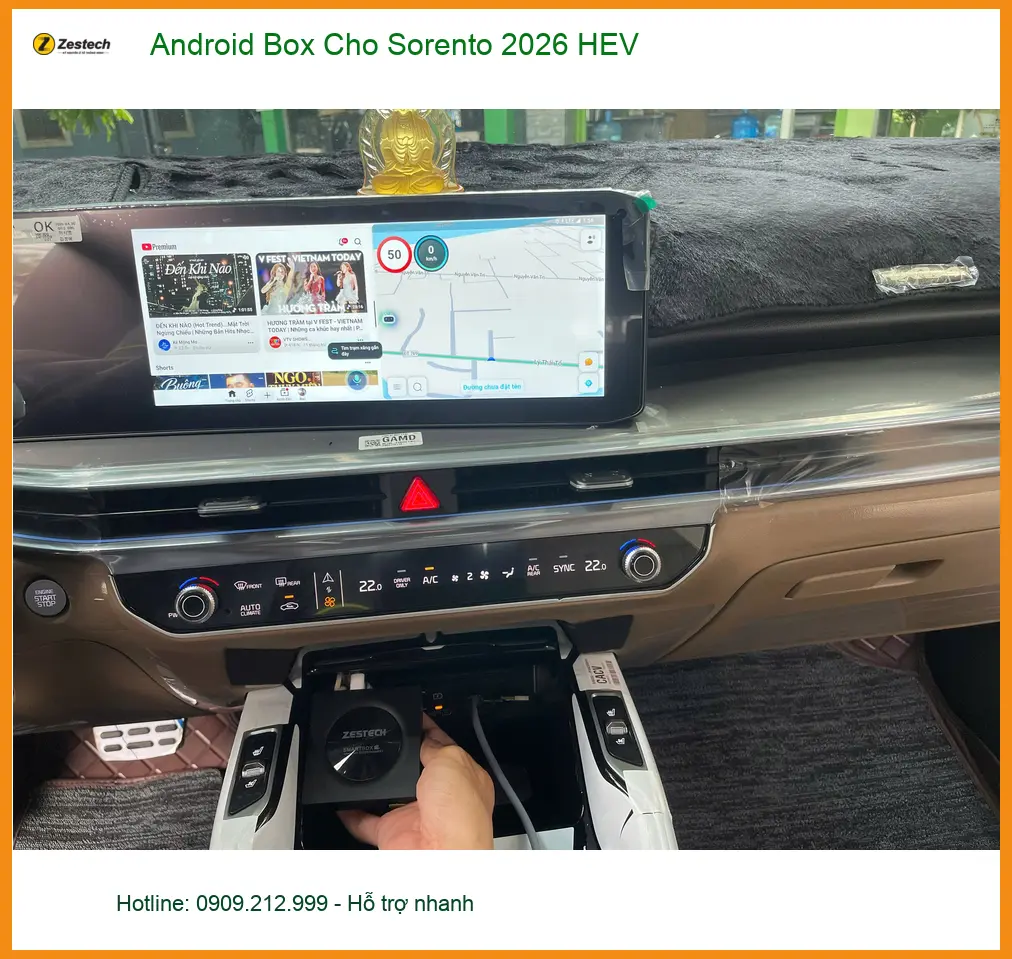 Anh Khải lắp Android Box cho Sorento 2026 HEV Quận 9 để giải trí thông minh ảnh thực tế 4