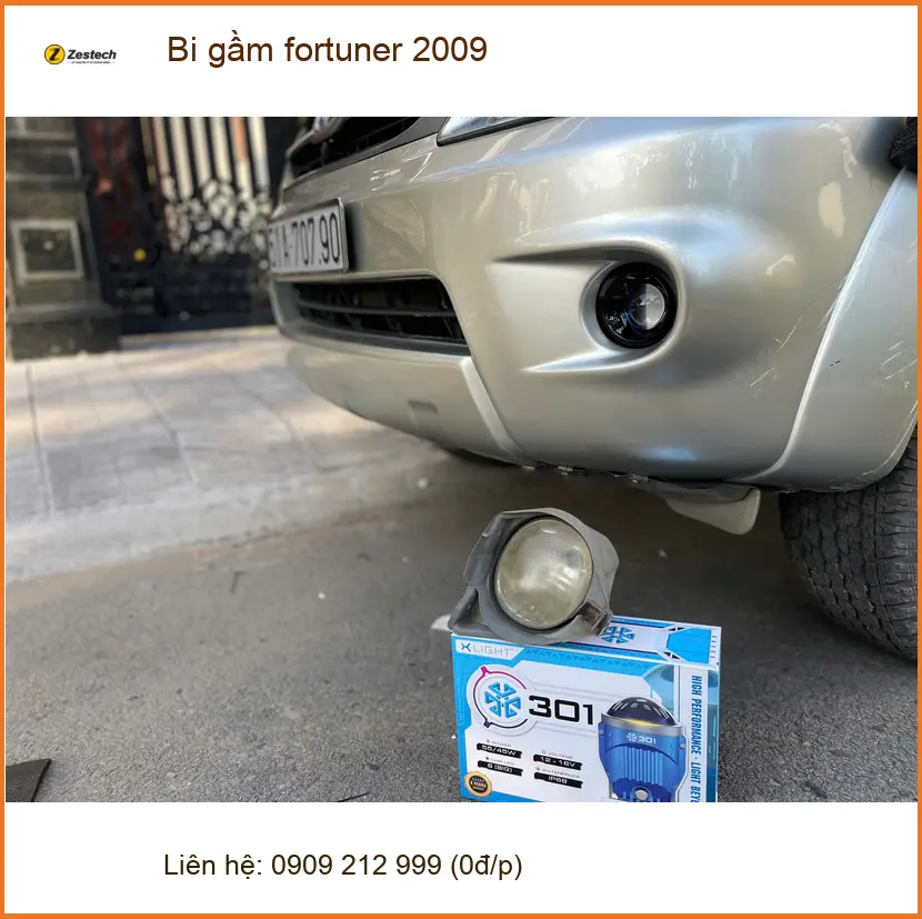 Anh Khang lắp bi gầm Fortuner 2009 tại Quận 1 vì đèn zin đã mờ không đủ sáng ảnh thực tế 4