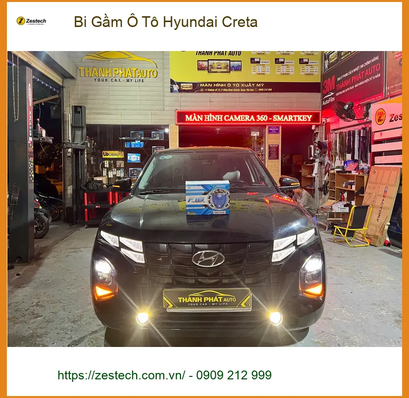Anh Tùng độ Bi Gầm Ô Tô Hyundai Creta vì thường xuyên đi đường đêm tối ở Quận Thủ Đức ảnh thực tế 2