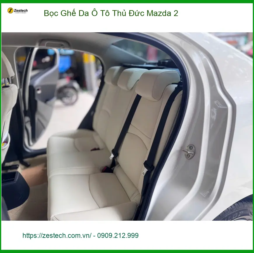 Anh Khải bọc ghế da ô tô Mazda 2 tại Quận Thủ Đức vì ghế zin đã xuống cấp ảnh thực tế 3
