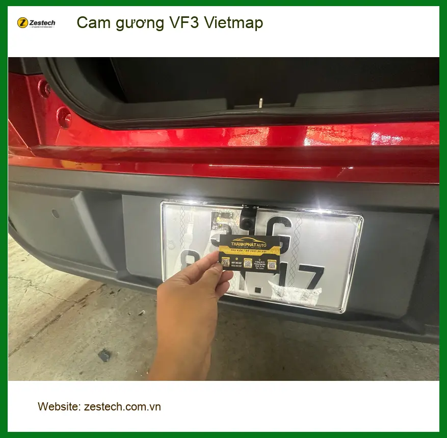 Anh Khải lắp cam gương Vietmap cho VF3 tại Quận Gò Vấp để lái xe an toàn hơn